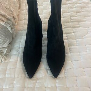 NWOT Sam Edelman Black Pointed-Toe Sock Ankle Boots